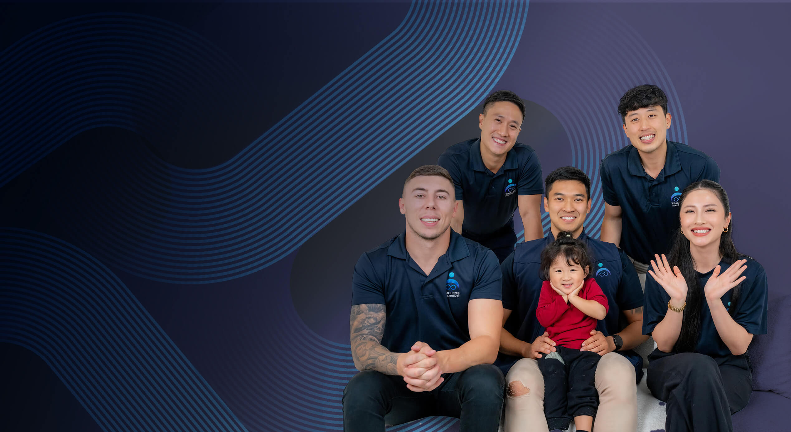 timeless healthcare team sydney with a dark blue background