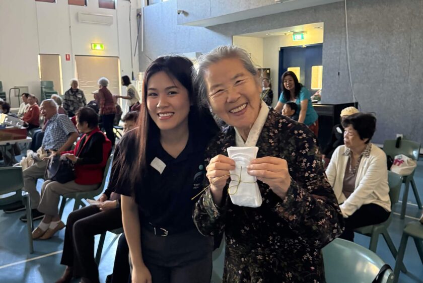 timeless healthcare aged care event sydney with patient